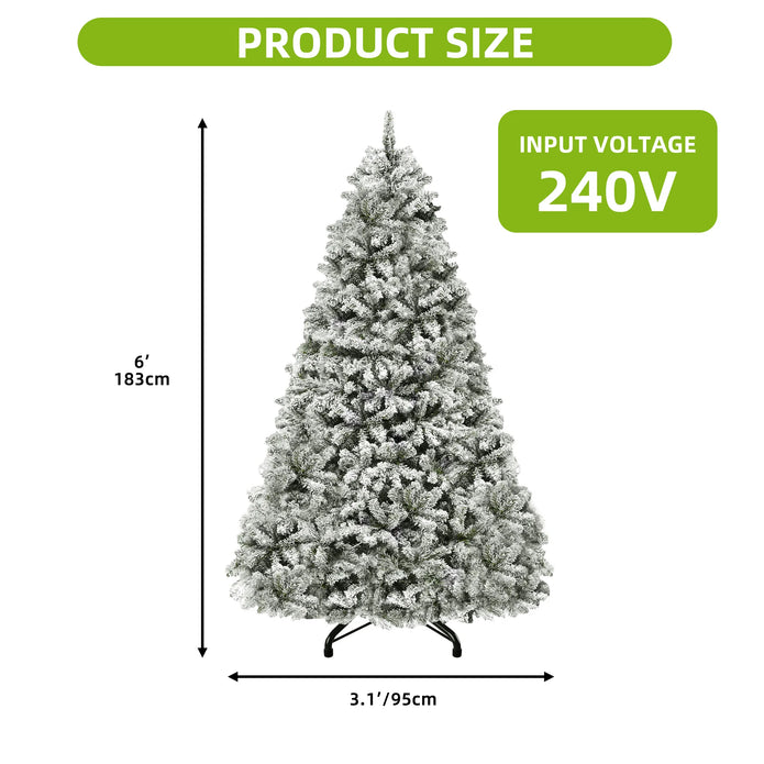 Balconera 6ft Pre-Lit Snow Flocked Christmas Tree - handmade