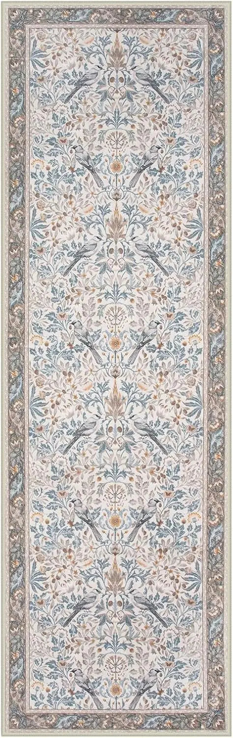 Floral Hallway Runner Rug - handmade