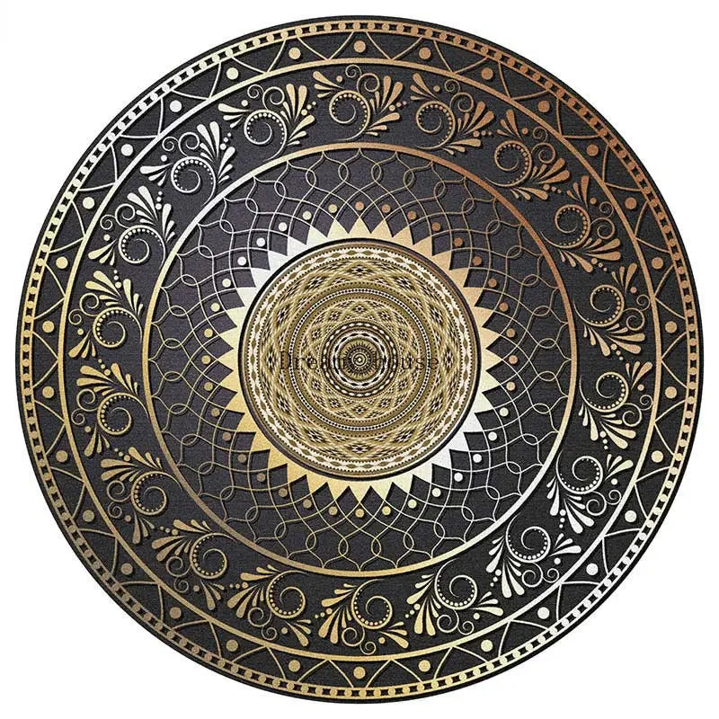 Retro Boho Round Area Rug 2 - handmade
