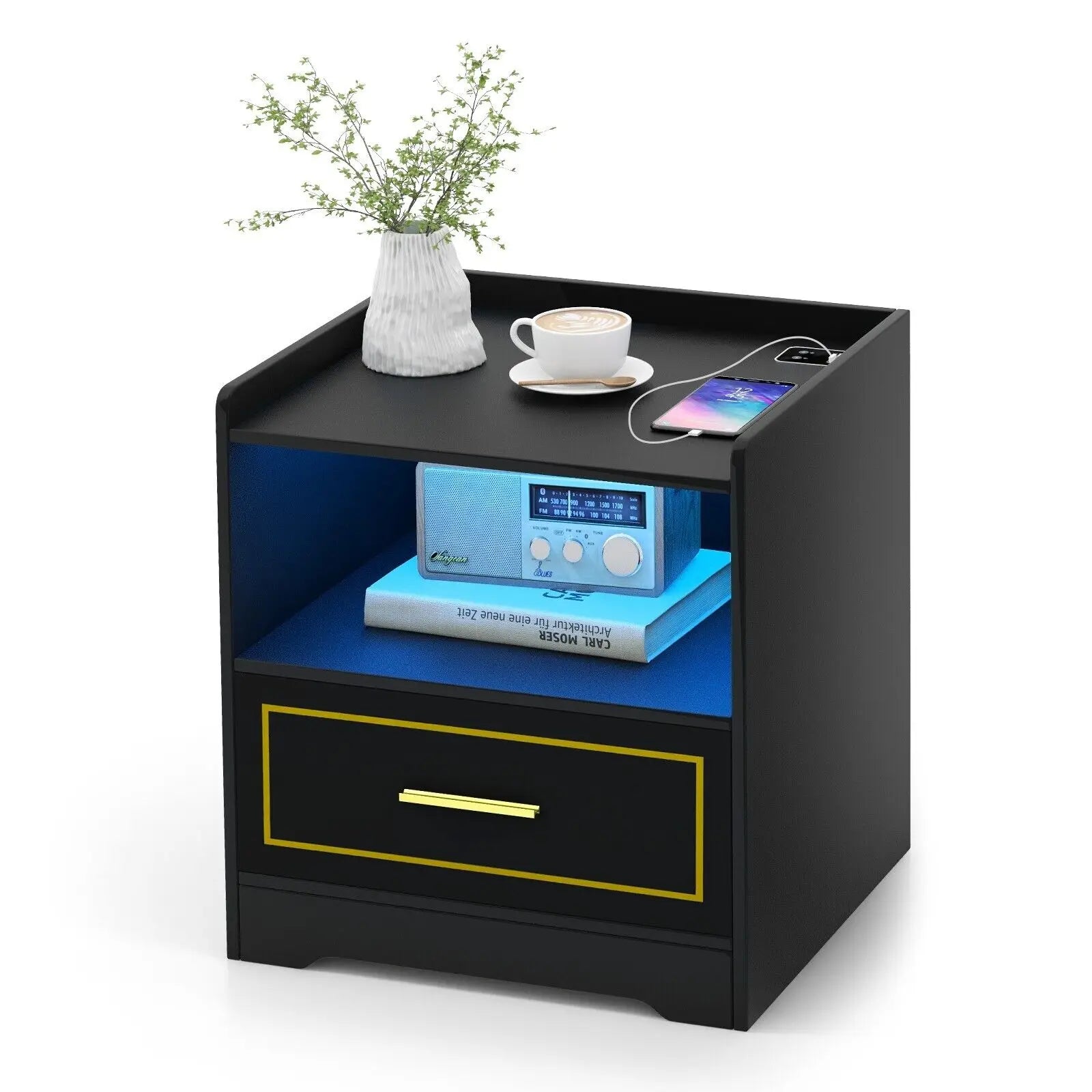 LED Nightstand Table - handmade