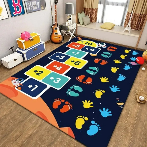 Cartoon Game Kids Room Rug - handmade