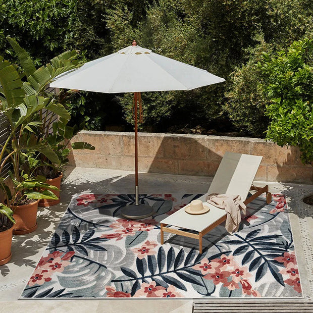 Outdoor Carpet Non-slip Machine Washable Easy To Fold Floor Mat Retro Plant Pattern Large Size Rug Balcony Living Room Courtyard