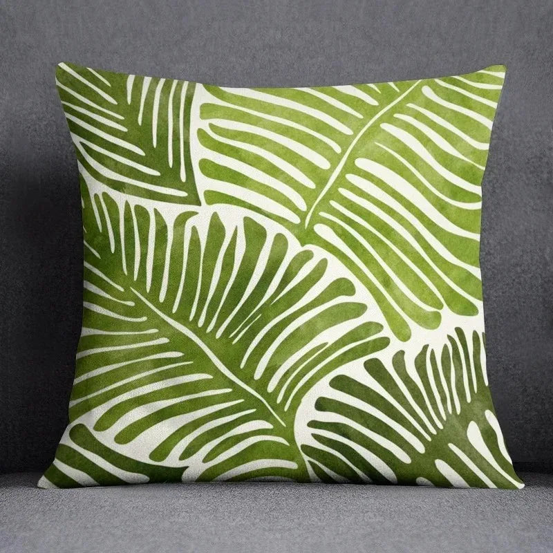 Leaf Pattern Cushion Cover - handmade