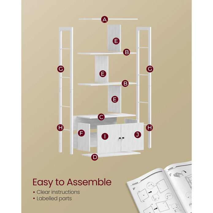 VASAGLE Large Bookshelf with Doors - handmade