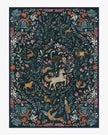 Iris Apfel Protea Green Living Room Rug - handmade
