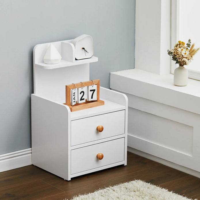 Wooden Nightstand with Drawers - handmade