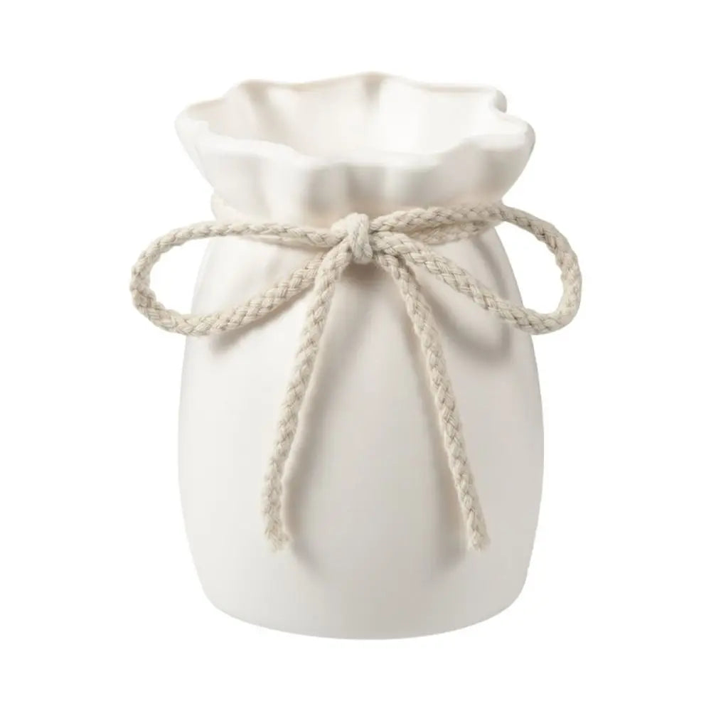 White Flower Vase - handmade