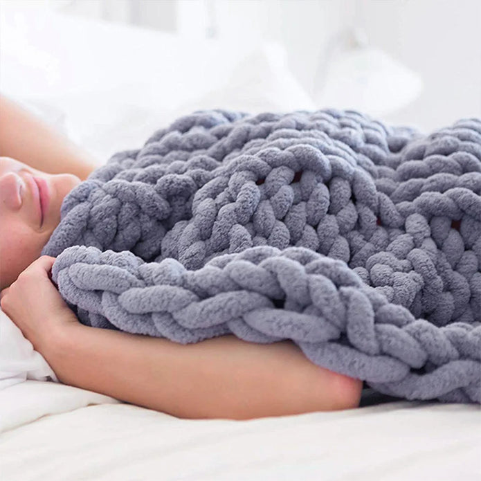 Handwoven Chenille Blanket - handmade