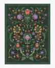 Iris Apfel Protea Green Living Room Rug - handmade