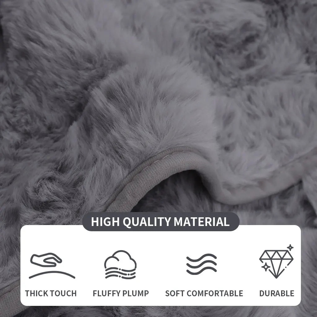 Plush Rabbit Fur Slipcover - handmade