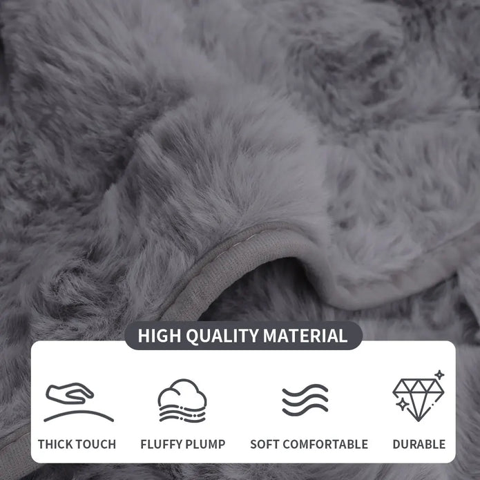 Plush Rabbit Fur Slipcover - handmade