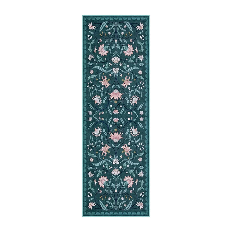 Bohemian Floral Hallway Runner Rug - handmade
