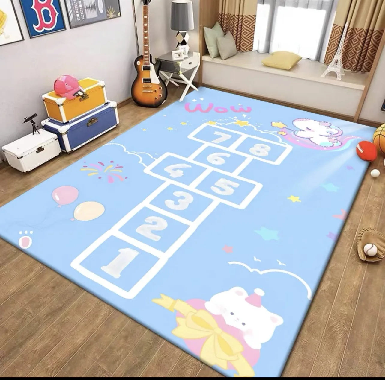 Cartoon Hopscotch Play Mat - handmade
