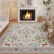 Floral Machine Washable Rug - handmade