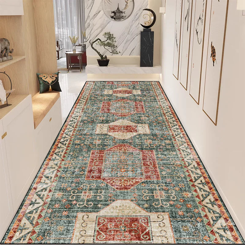 Retro Persian Hallway Runner Rug - handmade