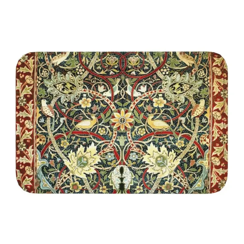 William Morris Floral Doormat - handmade