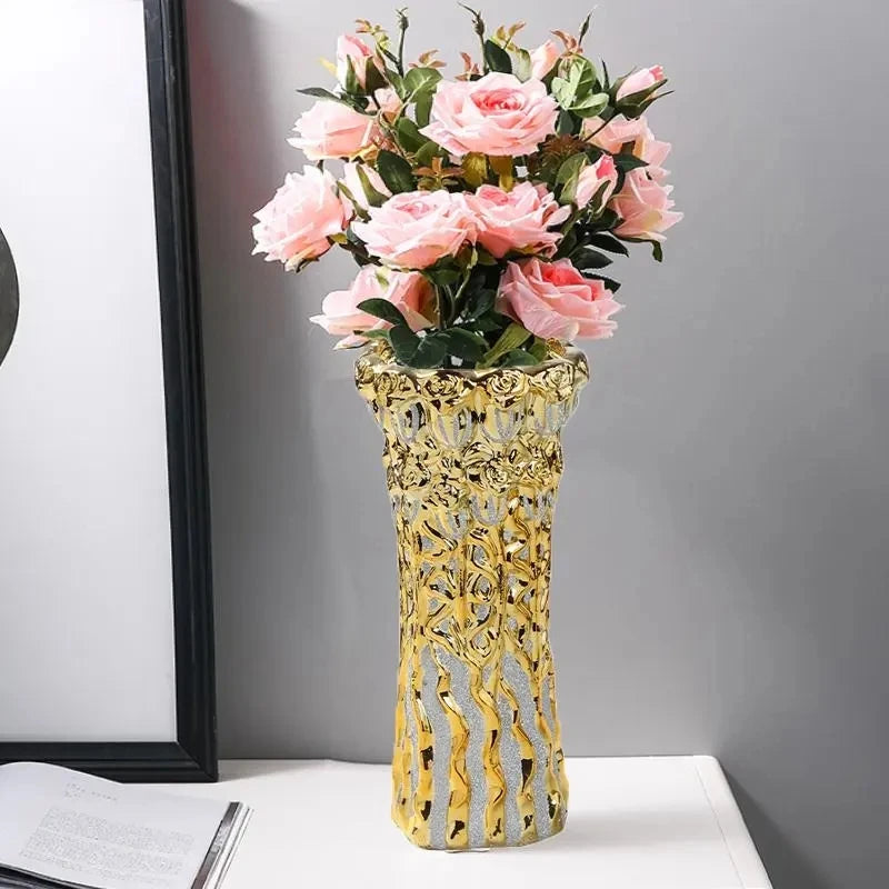 Gold Ceramic Vase - handmade