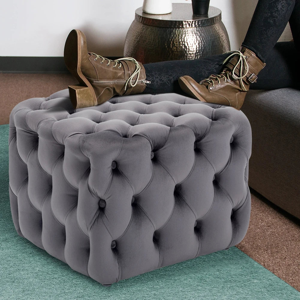 Square Footstool Cushion - handmade