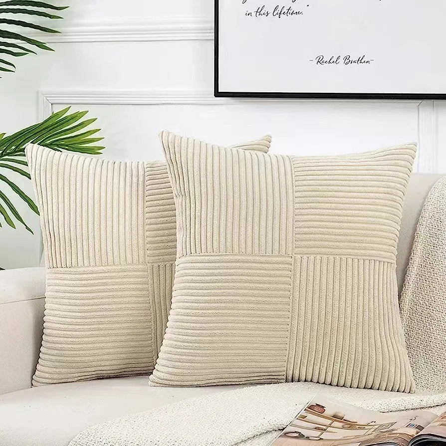 Striped Polyester Cushion Cover - handmade