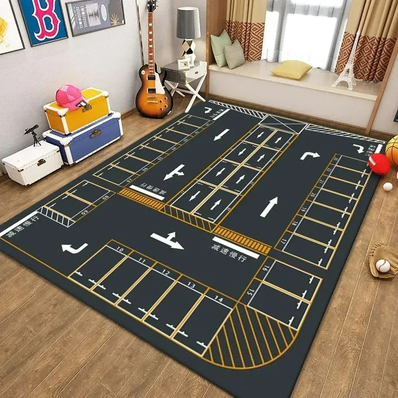 Cartoon Game Kids Room Rug - handmade