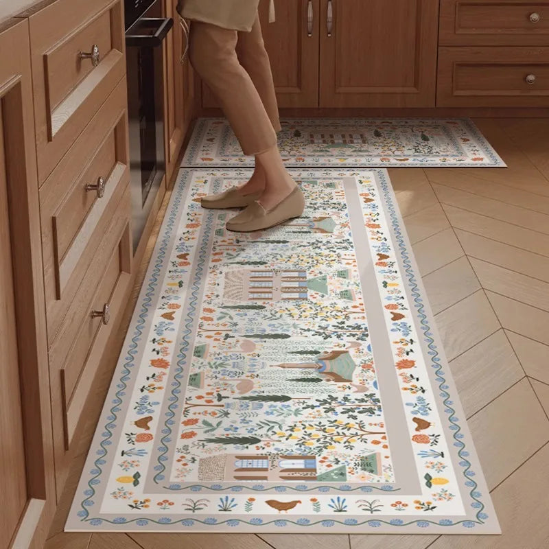 French Kitchen Waterproof Floor Mat - handmade