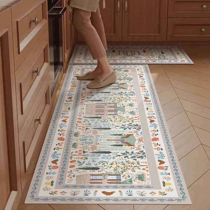 French Kitchen Waterproof Floor Mat - handmade