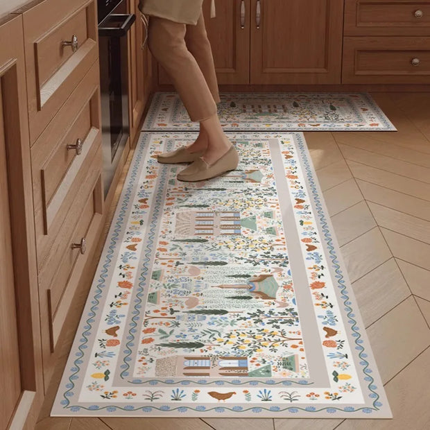 French Kitchen Waterproof Floor Mat - handmade