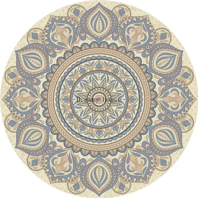 Retro Boho Round Area Rug 5 - handmade