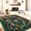 Iris Apfel Protea Green Living Room Rug - handmade