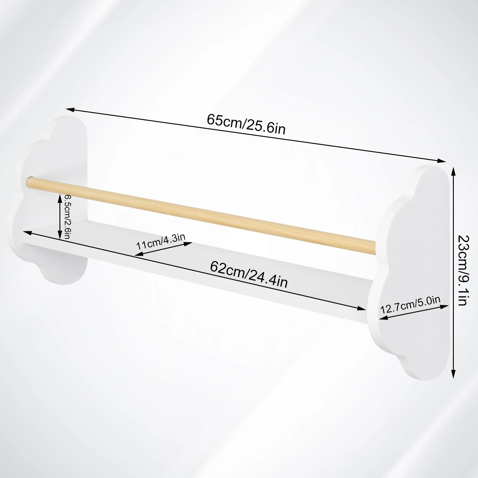 White Kids Wall Shelves - handmade