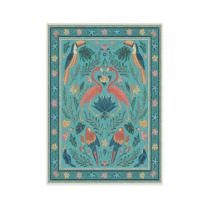 Bohemian Vintage Floral Rug - handmade