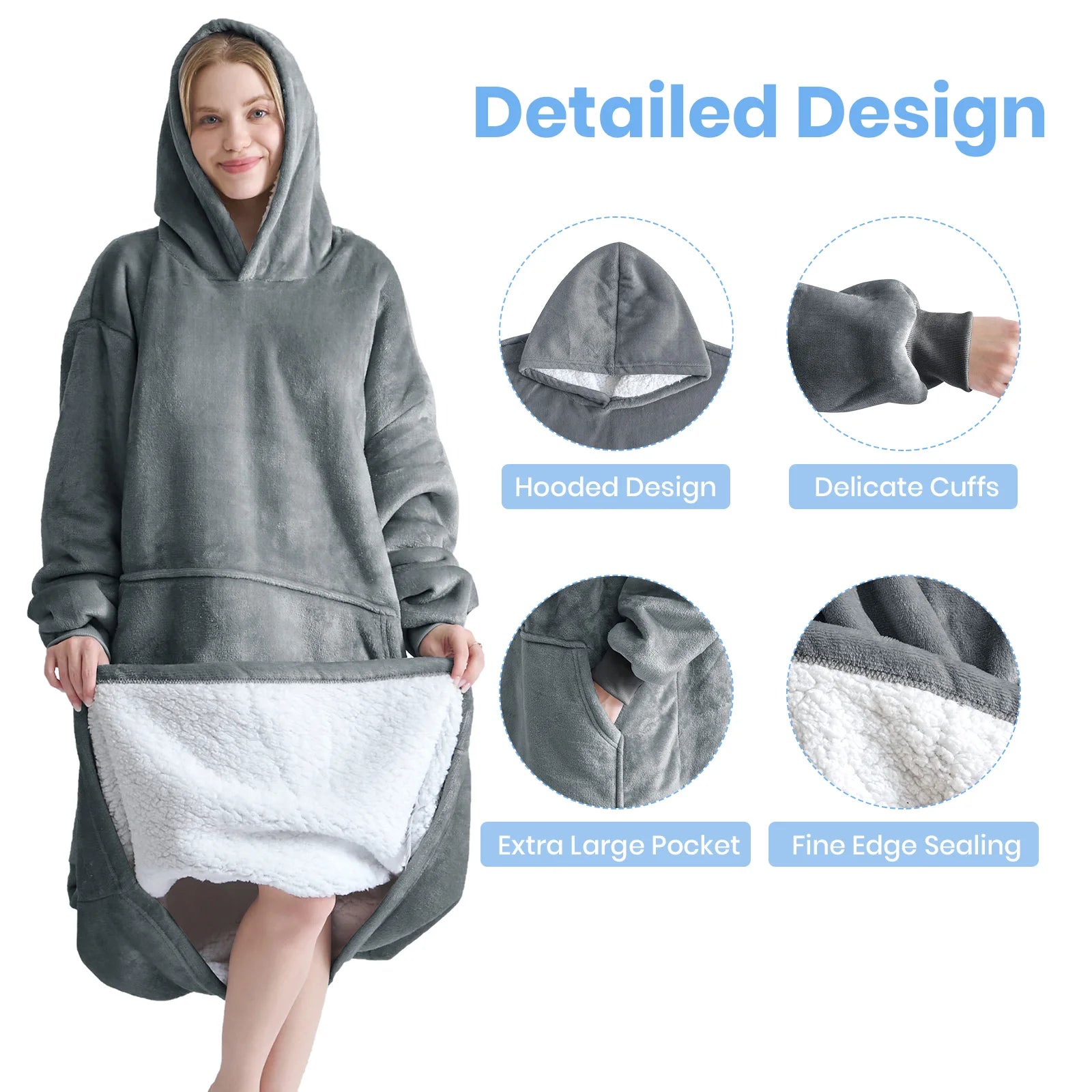 Sherpa Wearable Blanket - handmade