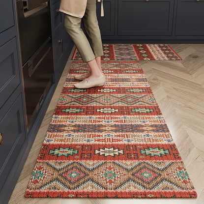 Durable PVC Kitchen Mat – Waterproof, Oil-Proof & Non-Slip Long Rug in Boho Style