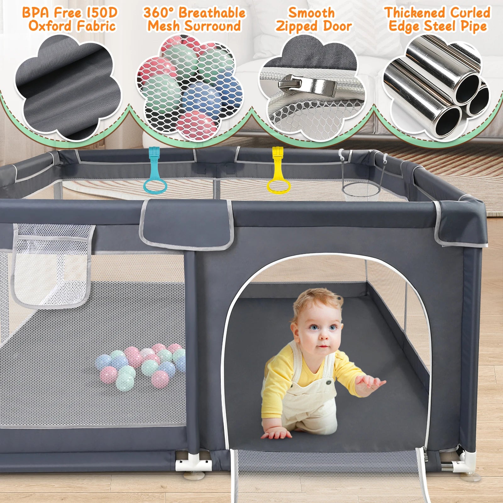 Safe Indoor & Outdoor Play Yard - handmade