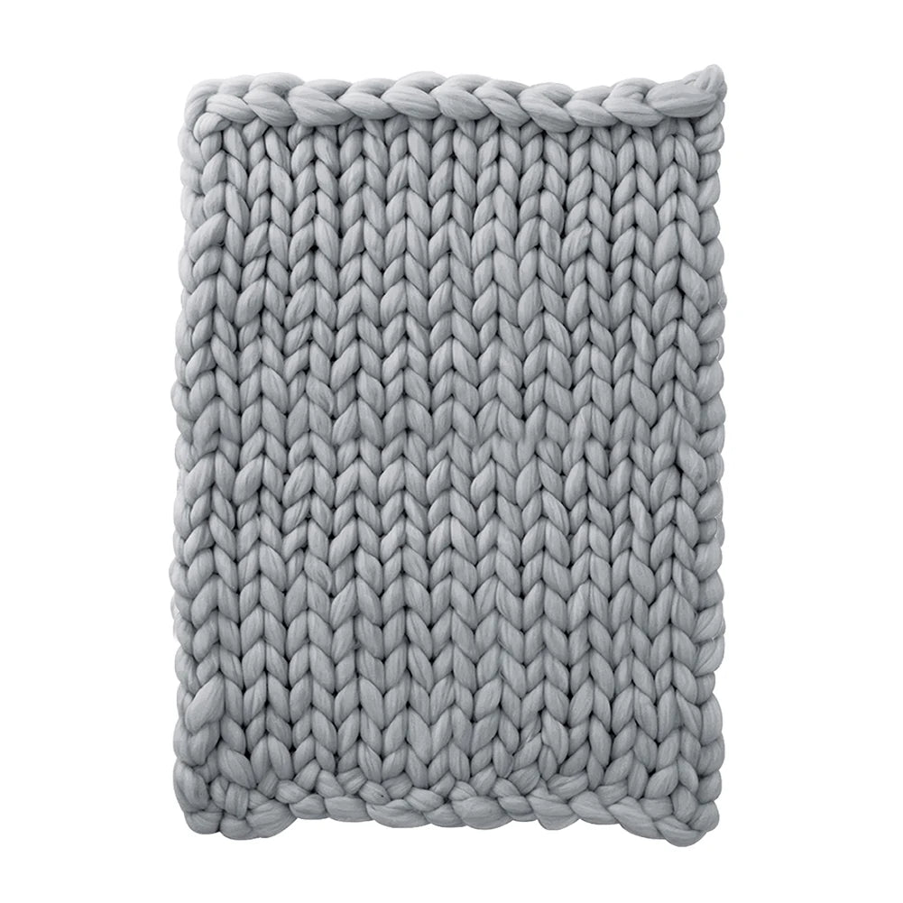 Chunky Knit Throw Blanket - handmade