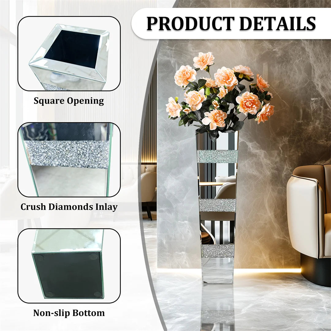 Modern Crystal Floor Flower Vase - handmade