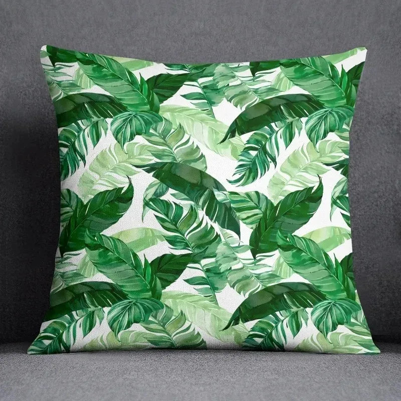 Leaf Pattern Cushion Cover - handmade