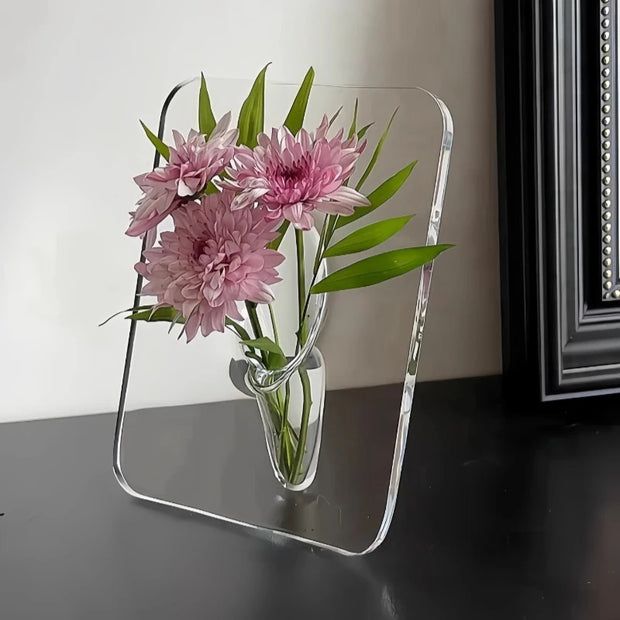 Acrylic Photo Frame Vase - handmade