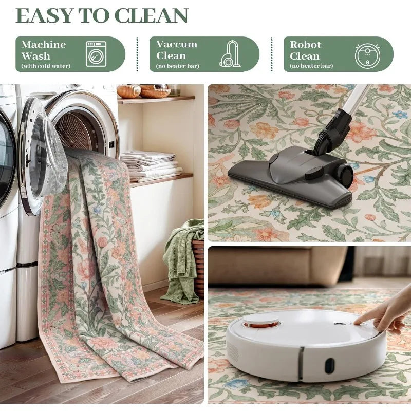 Floral Butterfly Bedroom Rug - handmade