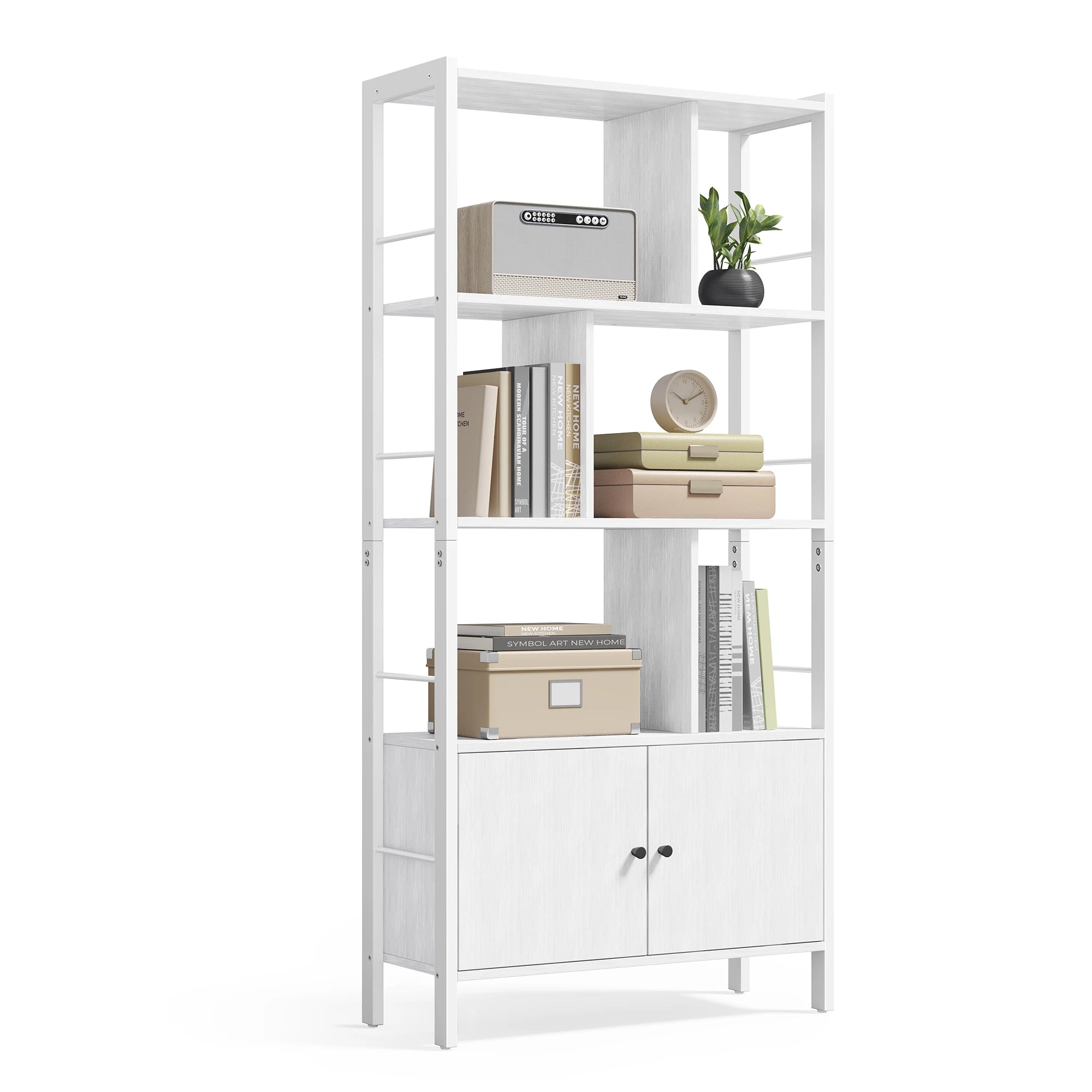 VASAGLE Large Bookshelf with Doors - handmade
