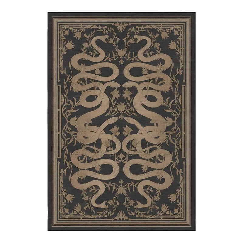Retro French Snake Pattern Rug - handmade