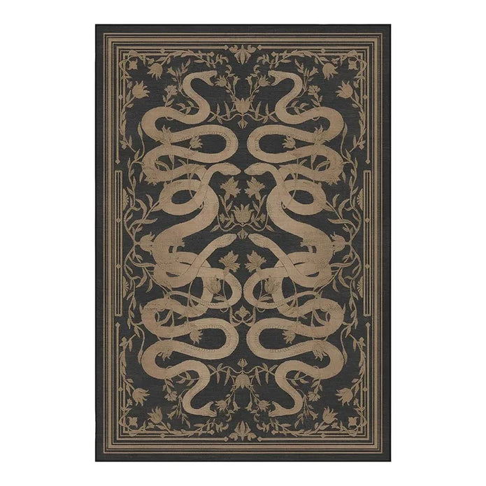 Retro French Snake Pattern Rug - handmade