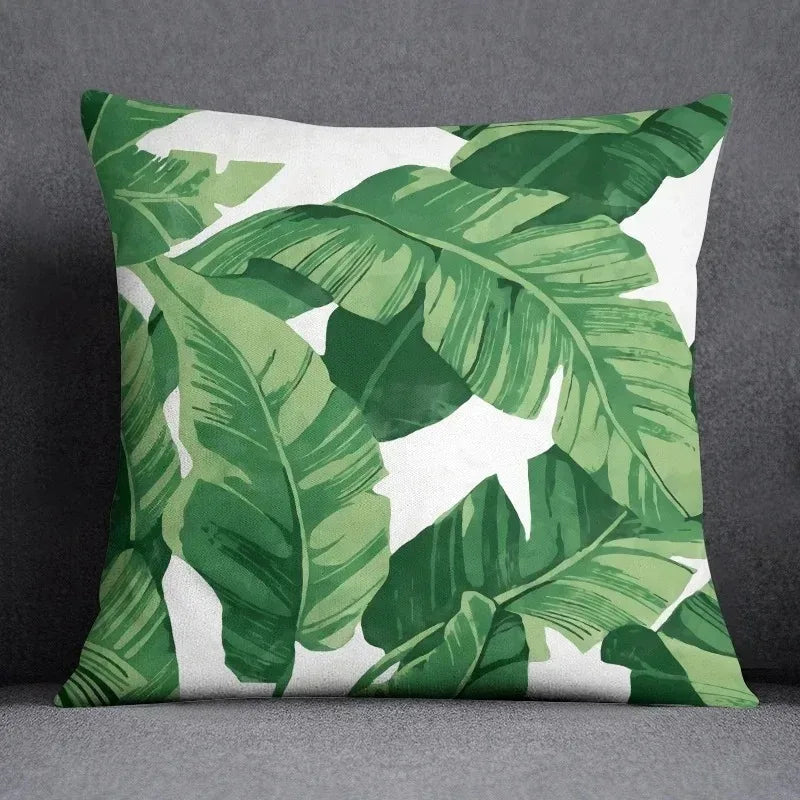 Leaf Pattern Cushion Cover - handmade
