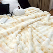 Faux Rabbit Fleece Blanket - handmade