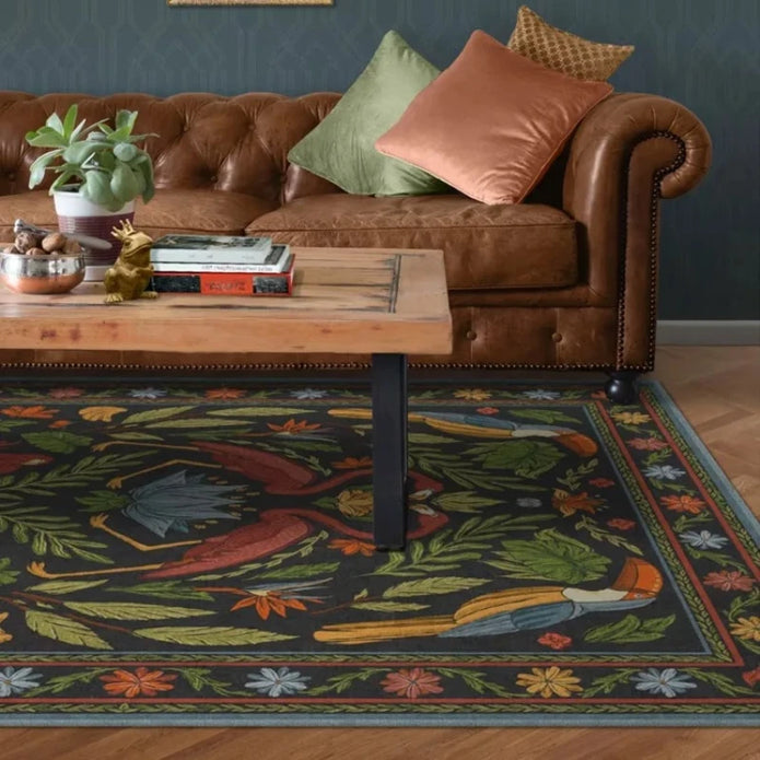 Bohemian Vintage Floral Rug - handmade