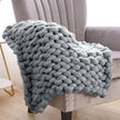 Chunky Wool Knit Blanket - handmade