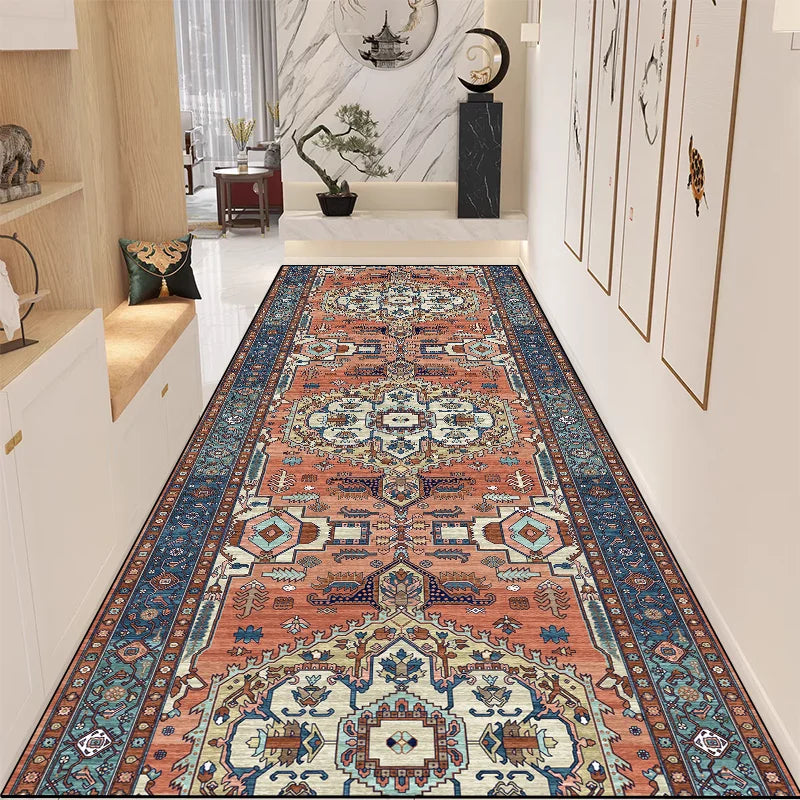 Retro Persian Hallway Runner Rug - handmade