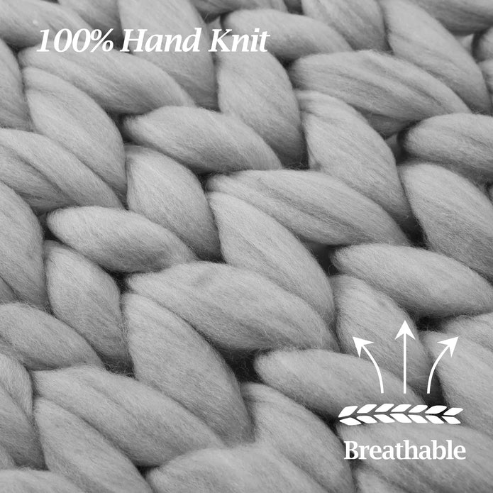 Chunky Knit Throw Blanket - handmade