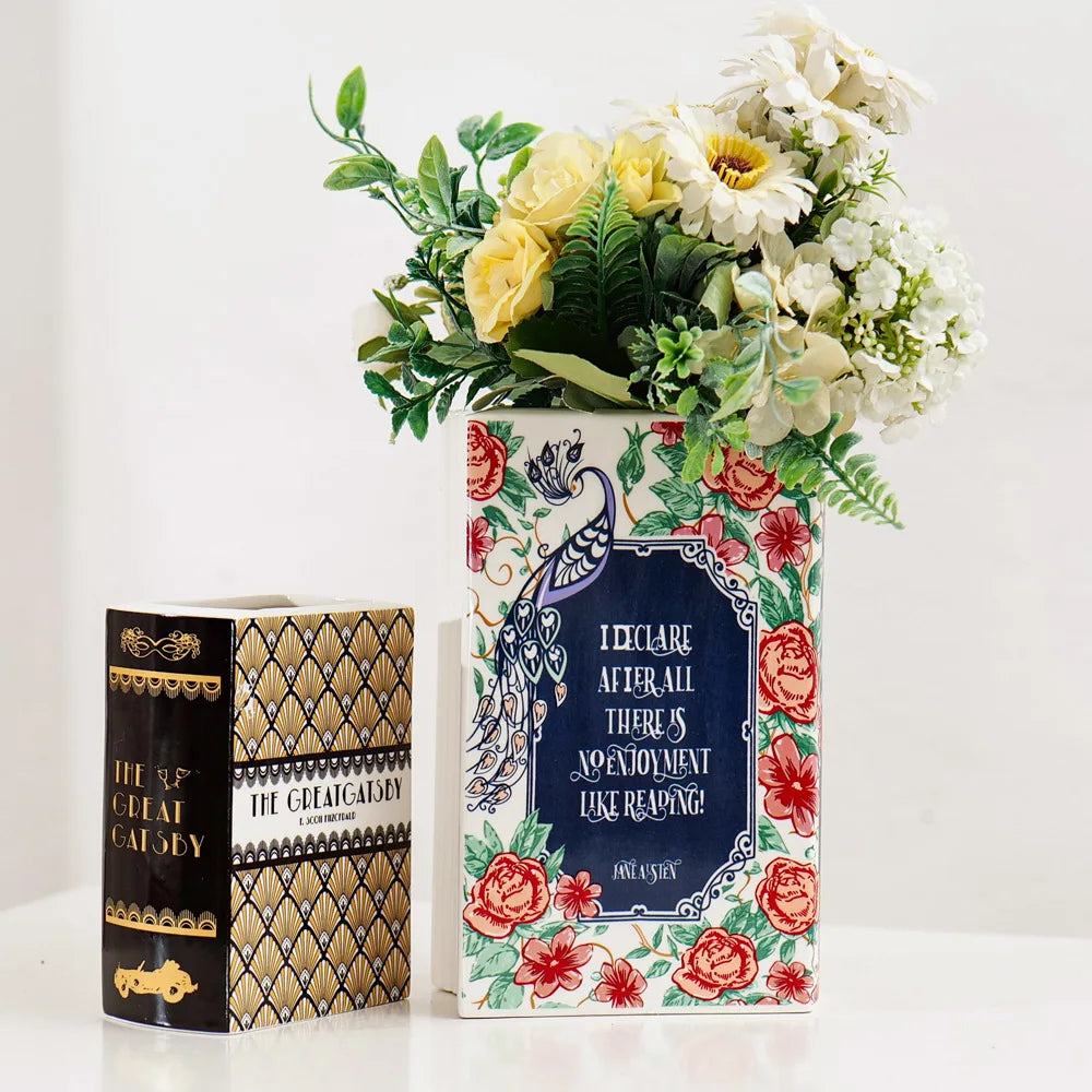 Ceramic Book Vase - handmade