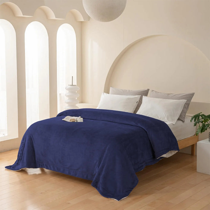 Fleece Sherpa Throw Blanket - handmade